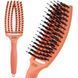 Olivia Garden Щітка масажна з натуральною щетиною Finger Brush Combo Medium, коралова, арт. OGBFC-CO